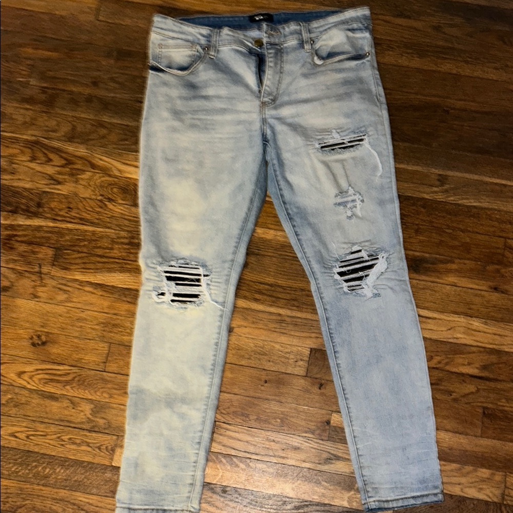 Light Blue Distressed Men’s Jeans